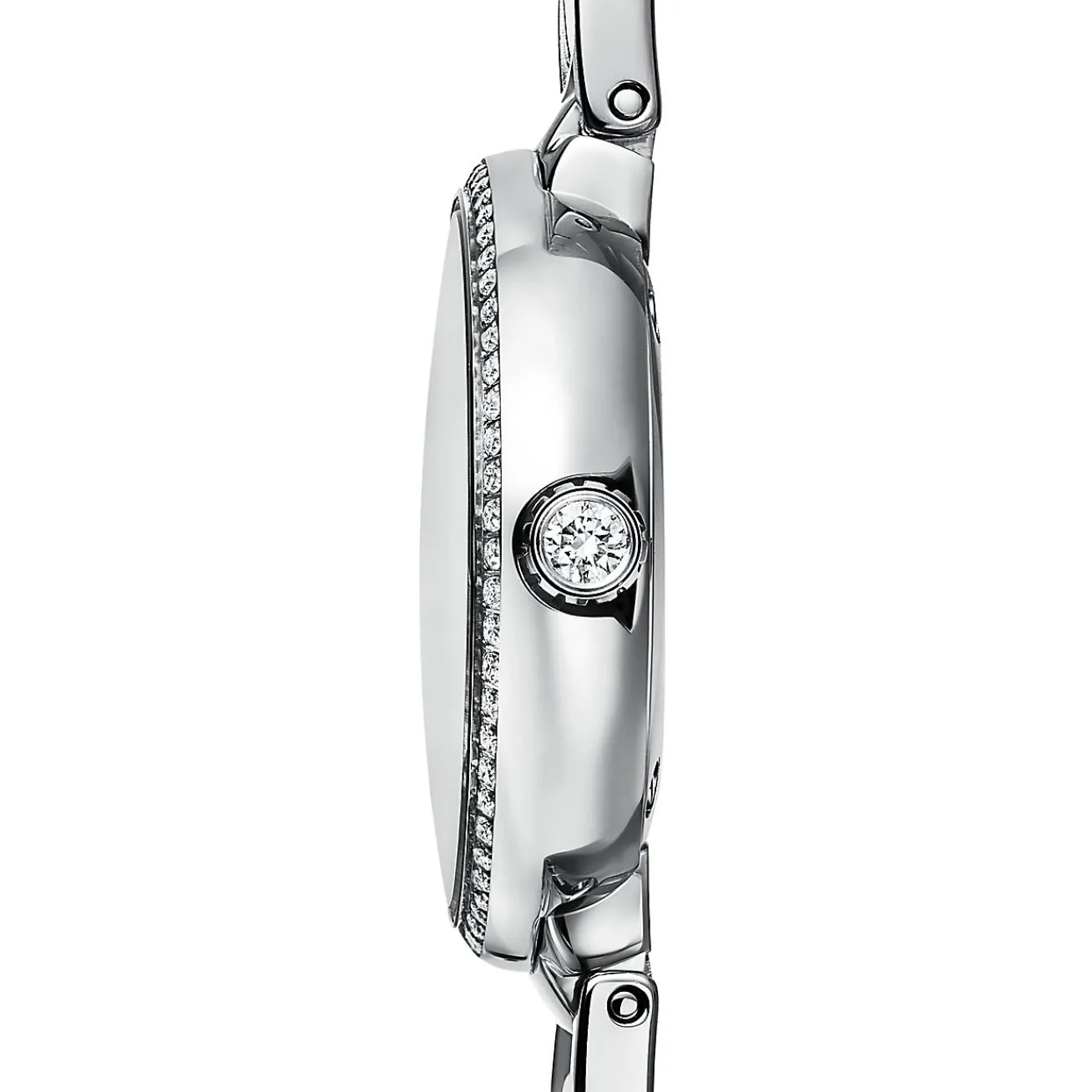 Tiffany & Co. Atlas® 24 mm watch in stainless steel with diamonds and a navy soleil dial. | ^Women Fine Watches|Women’s Watches