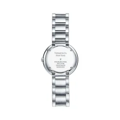 Tiffany & Co. Atlas® 34 mm Watch in Stainless Steel with Diamonds and Gray Mother-of-pearl | ^Women Fine Watches|Women’s Watches
