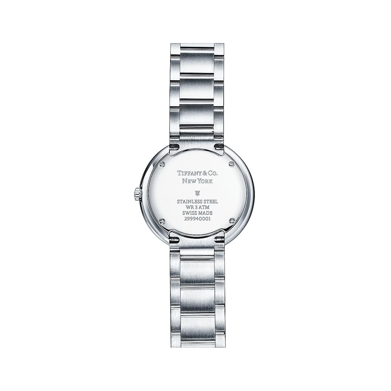 Tiffany & Co. Atlas® 34 mm Watch in Stainless Steel with Diamonds and Gray Mother-of-pearl | ^Women Fine Watches|Women’s Watches
