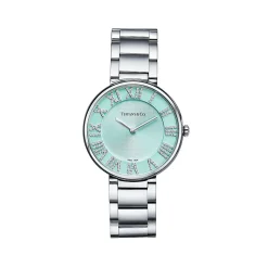 Tiffany & Co. Atlas® 34 mm Watch in Stainless Steel with Diamonds and a Tiffany Blue® Dial | ^Women Fine Watches|Business Gifts