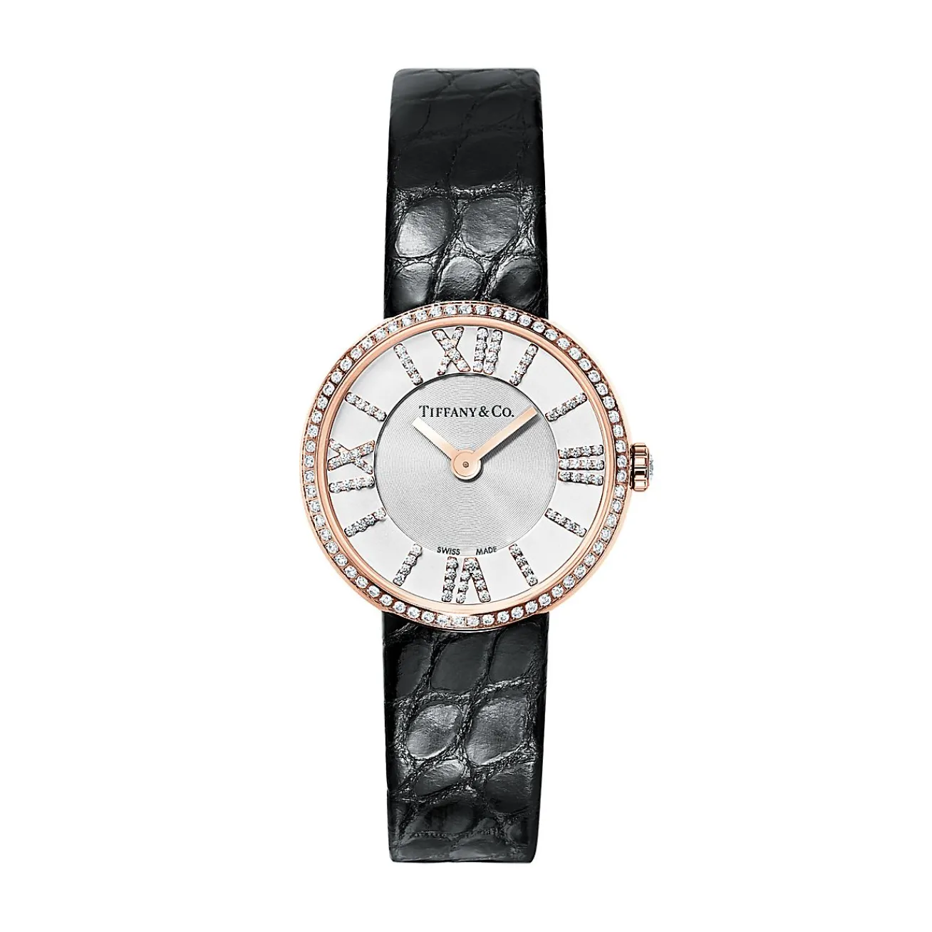 Tiffany & Co. Atlas® 2-Hand 24 mm women's watch in 18k rose gold with diamonds. | ^Women Anniversary Gifts|Women’s Watches