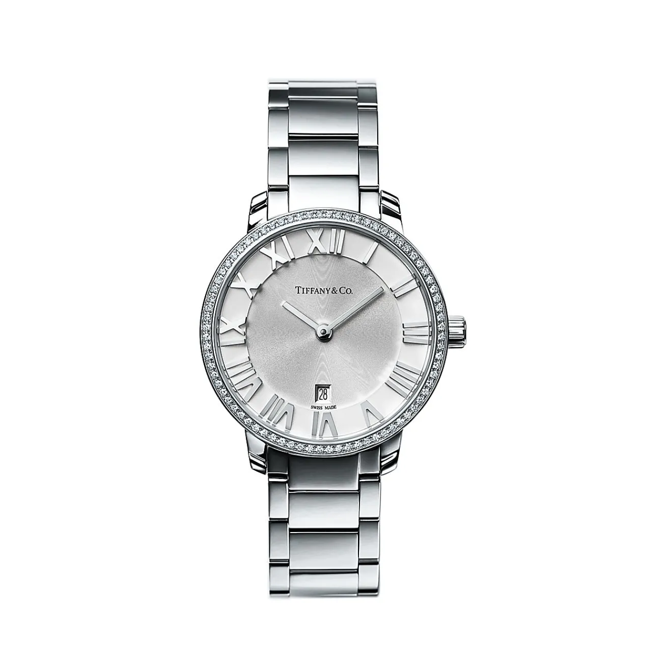 Tiffany & Co. Atlas® 2-Hand 31 mm women's watch in stainless steel with diamonds. | ^Women Fine Watches|Women’s Watches