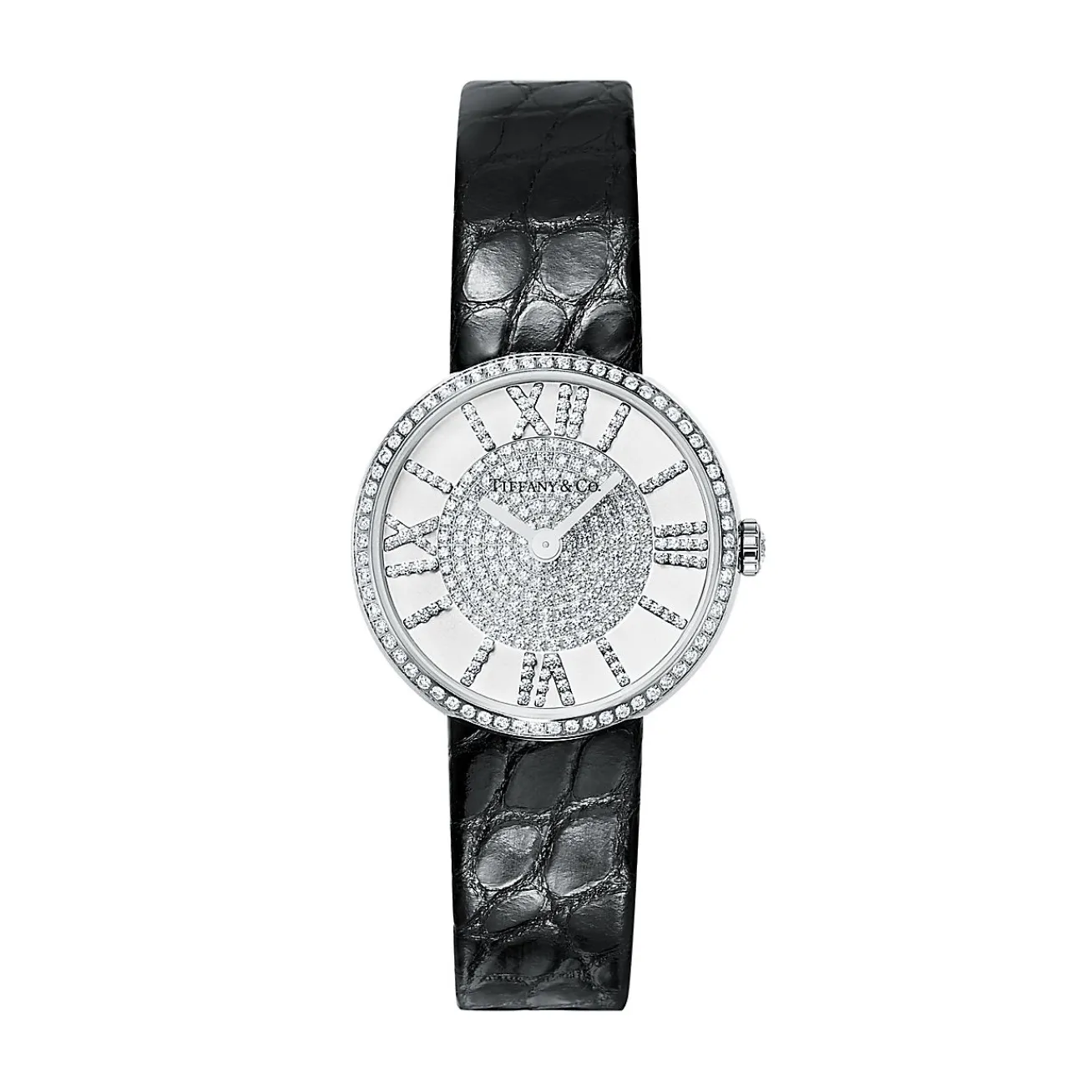 Tiffany & Co. Atlas® 2-Hand 24 mm women's watch in stainless steel with pavé diamonds. | ^Women Women’s Watches|Explore Fine Watches