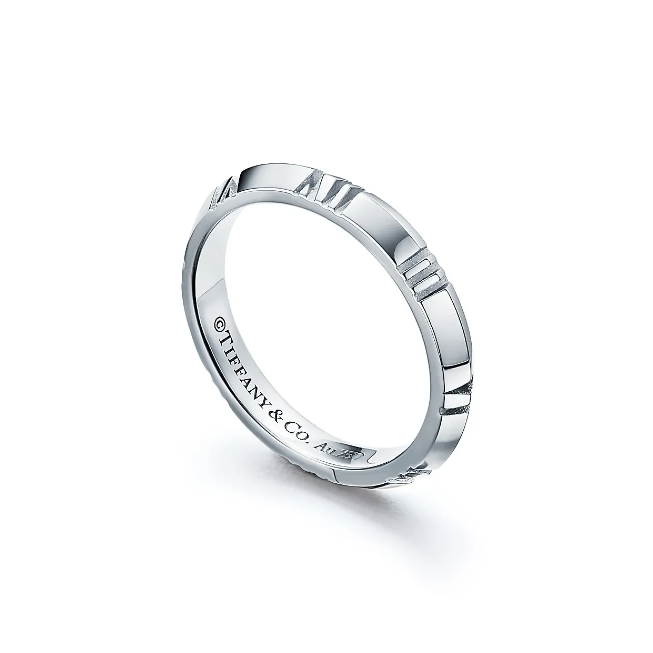 Tiffany & Co. Atlas® X Closed Narrow Ring in White Gold, 3 mm Wide | ^ Rings|Men's Jewelry