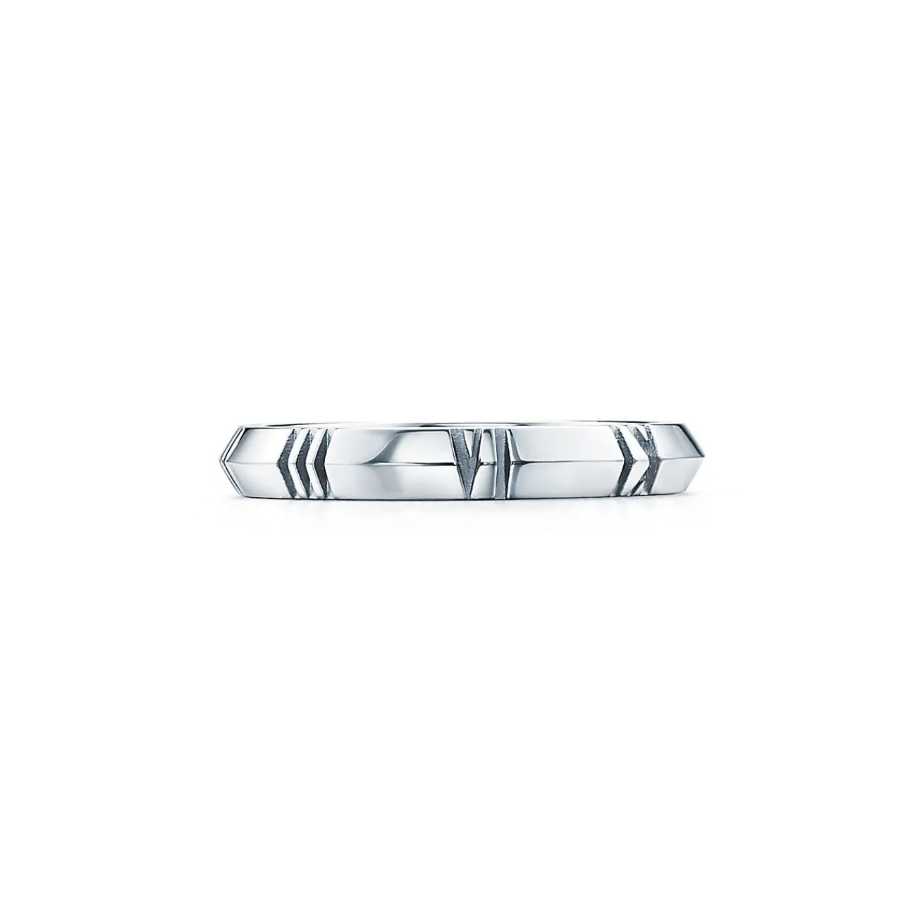 Tiffany & Co. Atlas® X Closed Narrow Ring in White Gold, 3 mm Wide | ^ Rings|Men's Jewelry