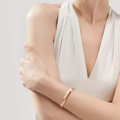 Tiffany & Co. Atlas® X Closed Wide Hinged Bangle in Rose Gold with Diamonds | ^ Bracelets|Men's Jewelry
