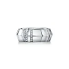 Tiffany & Co. Atlas® X Closed Wide Ring in White Gold with Diamonds, 7.5 mm Wide | ^ Rings|Men's Jewelry