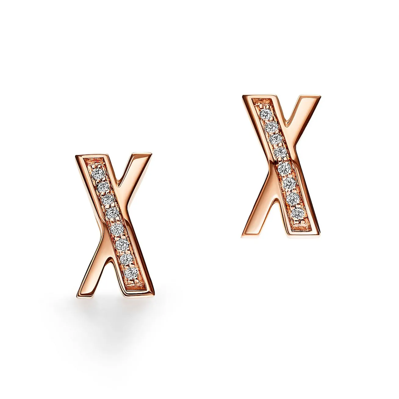 Tiffany & Co. Atlas® X Earrings in Rose Gold with Diamonds | ^ Earrings|Rose Gold Jewelry