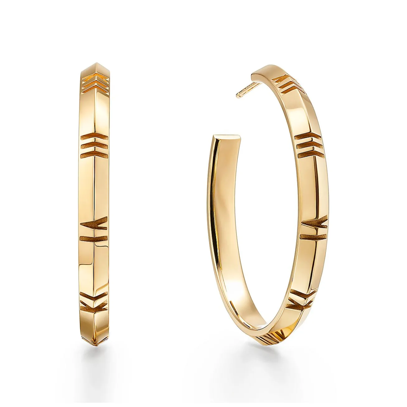 Tiffany & Co. Atlas® X Hoop Earrings in Yellow Gold, Large | ^ Earrings|Hoop Earrings