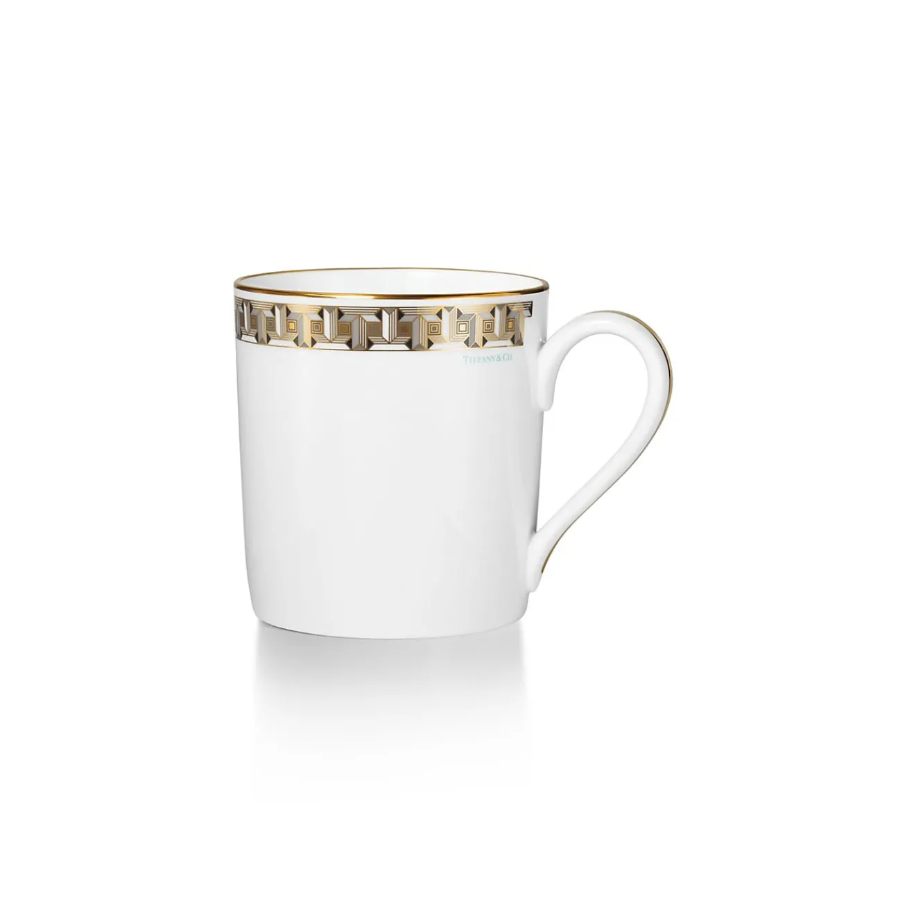 Tiffany & Co. Black Tiffany T True Mug with a Hand-painted Gold Rim | ^ Tableware|Coffee & Tea