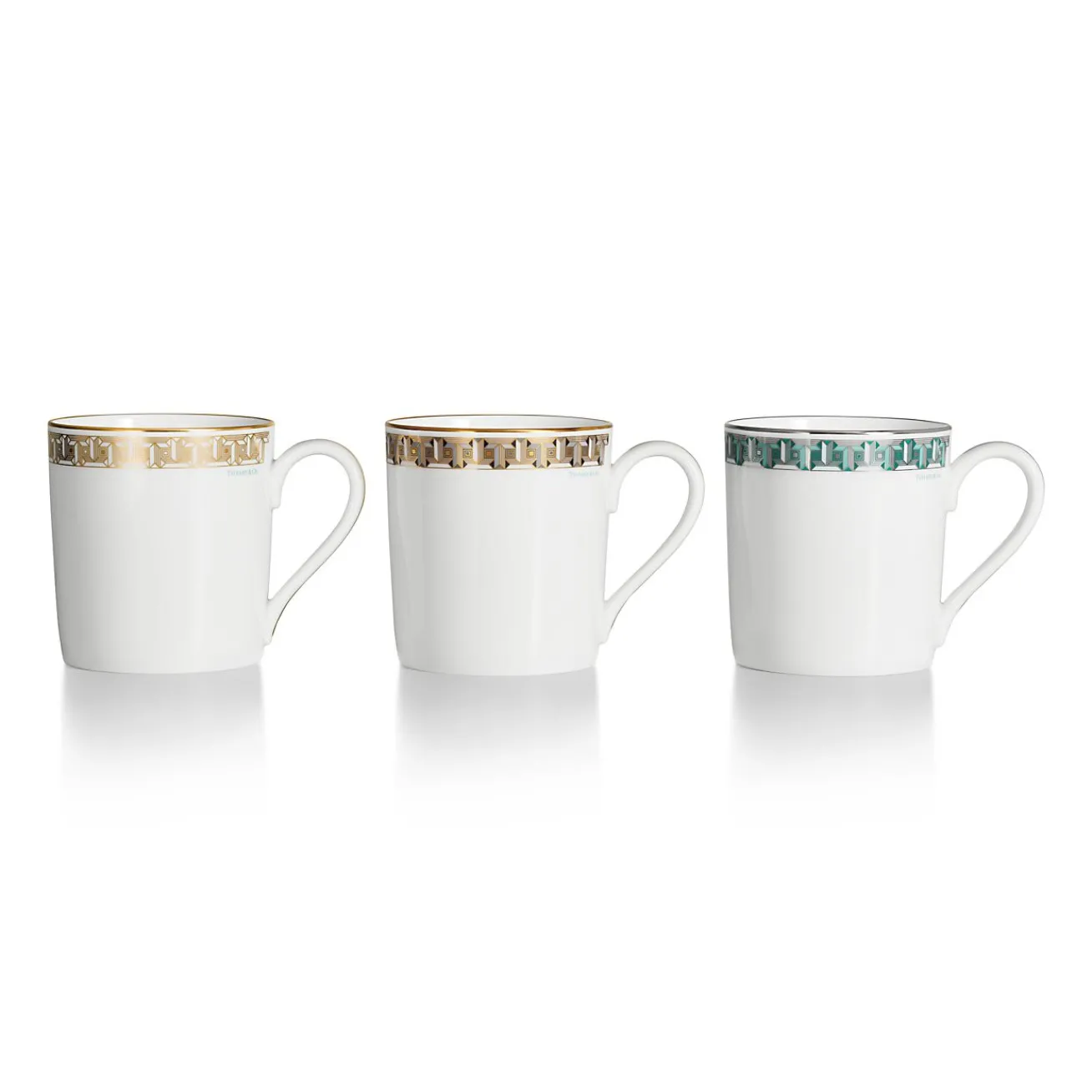 Tiffany & Co. Black Tiffany T True Mug with a Hand-painted Gold Rim | ^ Tableware|Coffee & Tea