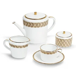 Tiffany & Co. Black Tiffany T True Sugar Bowl with a Hand-painted Gold Rim | ^ Tableware|Coffee & Tea