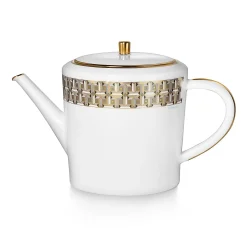 Tiffany & Co. Black Tiffany T True Teapot with a Hand-painted Gold Rim | ^ Tableware|Coffee & Tea