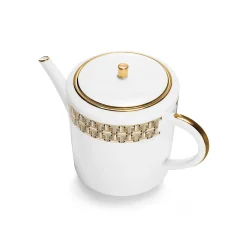 Tiffany & Co. Black Tiffany T True Teapot with a Hand-painted Gold Rim | ^ Tableware|Coffee & Tea