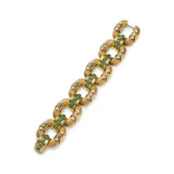Tiffany & Co. Bracelet in Yellow Gold and Platinum with Emeralds and Diamonds | ^ Bracelets|Gold Jewelry