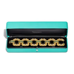 Tiffany & Co. Bracelet in Yellow Gold and Platinum with Emeralds and Diamonds | ^ Bracelets|Gold Jewelry