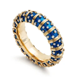Tiffany & Co. Bracelet in Yellow Gold with Light Blue Enamel and Diamonds | ^ Bracelets|Gold Jewelry