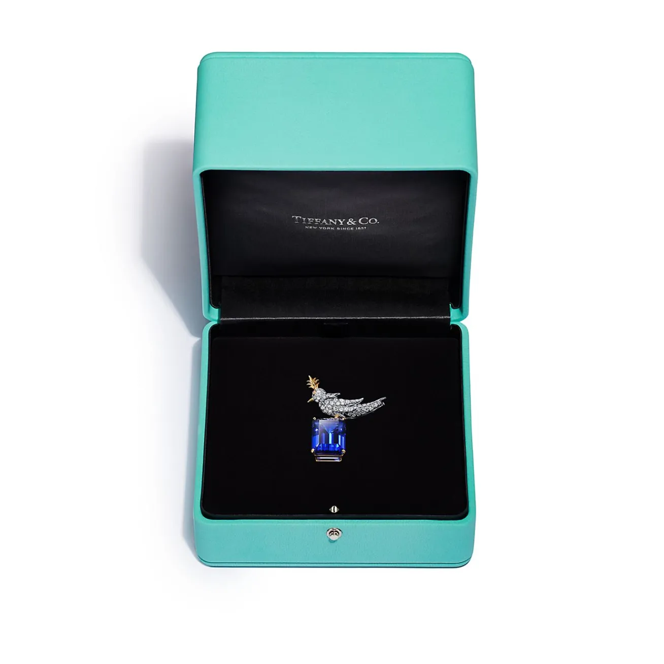 Tiffany & Co. Brooch in Gold and Platinum with a Tanzanite, Diamonds and a Pink Sapphire | ^ Brooches|Gold Jewelry