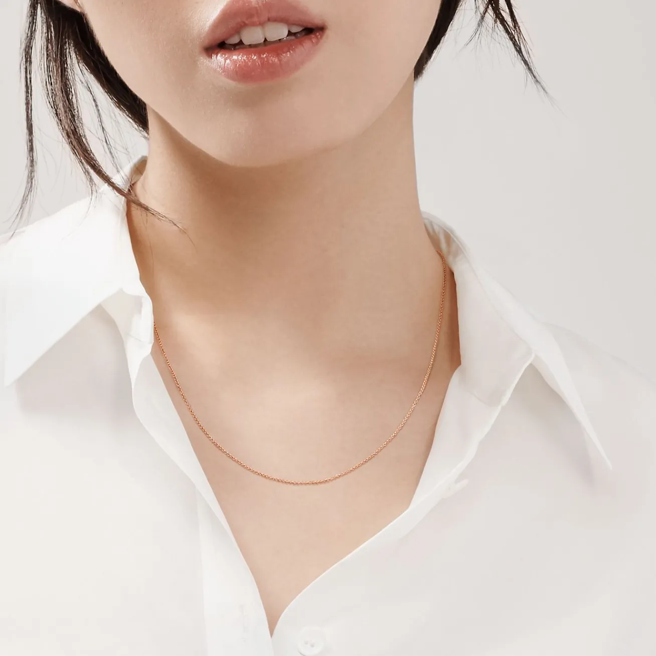 Tiffany & Co. Chain in 18k rose gold, 18" long. | ^ Necklaces & Pendants|Rose Gold Jewelry