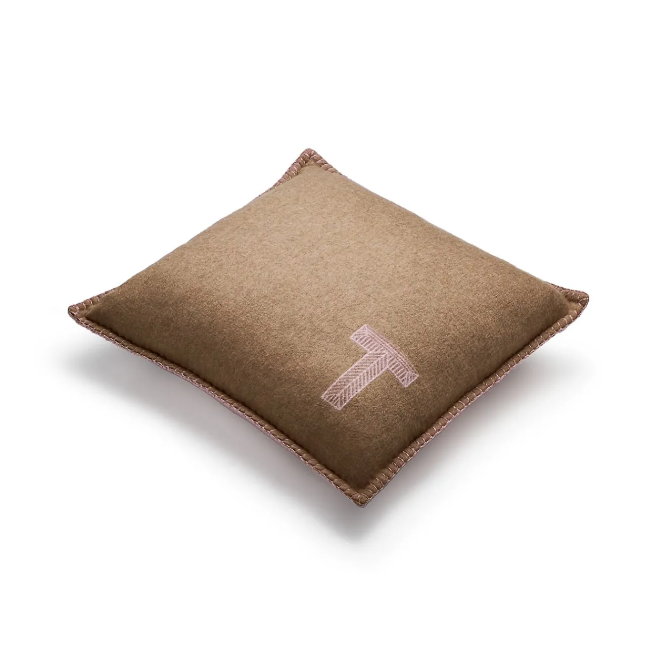 Tiffany & Co. Color Block Cushion in Beige and Morganite Pink Cashmere and Wool | ^ The Home|Housewarming Gifts