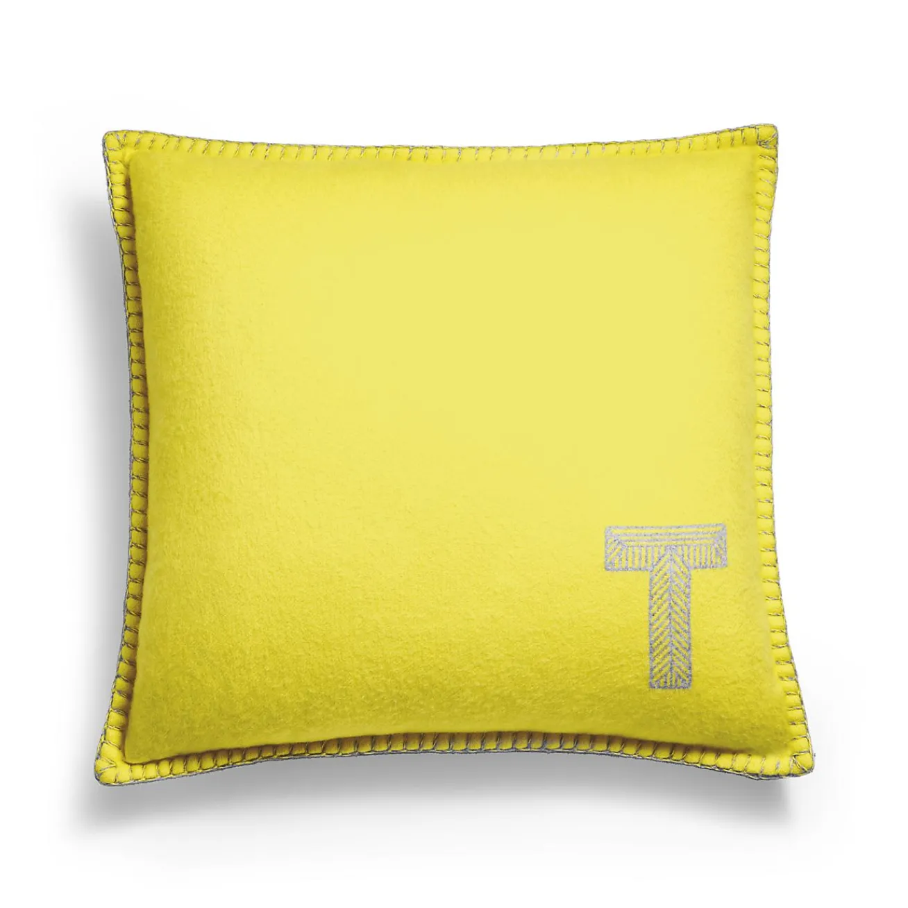 Tiffany & Co. Color Block Cushion in Citrine Yellow and Gray Cashmere and Wool | ^ The Home|Housewarming Gifts