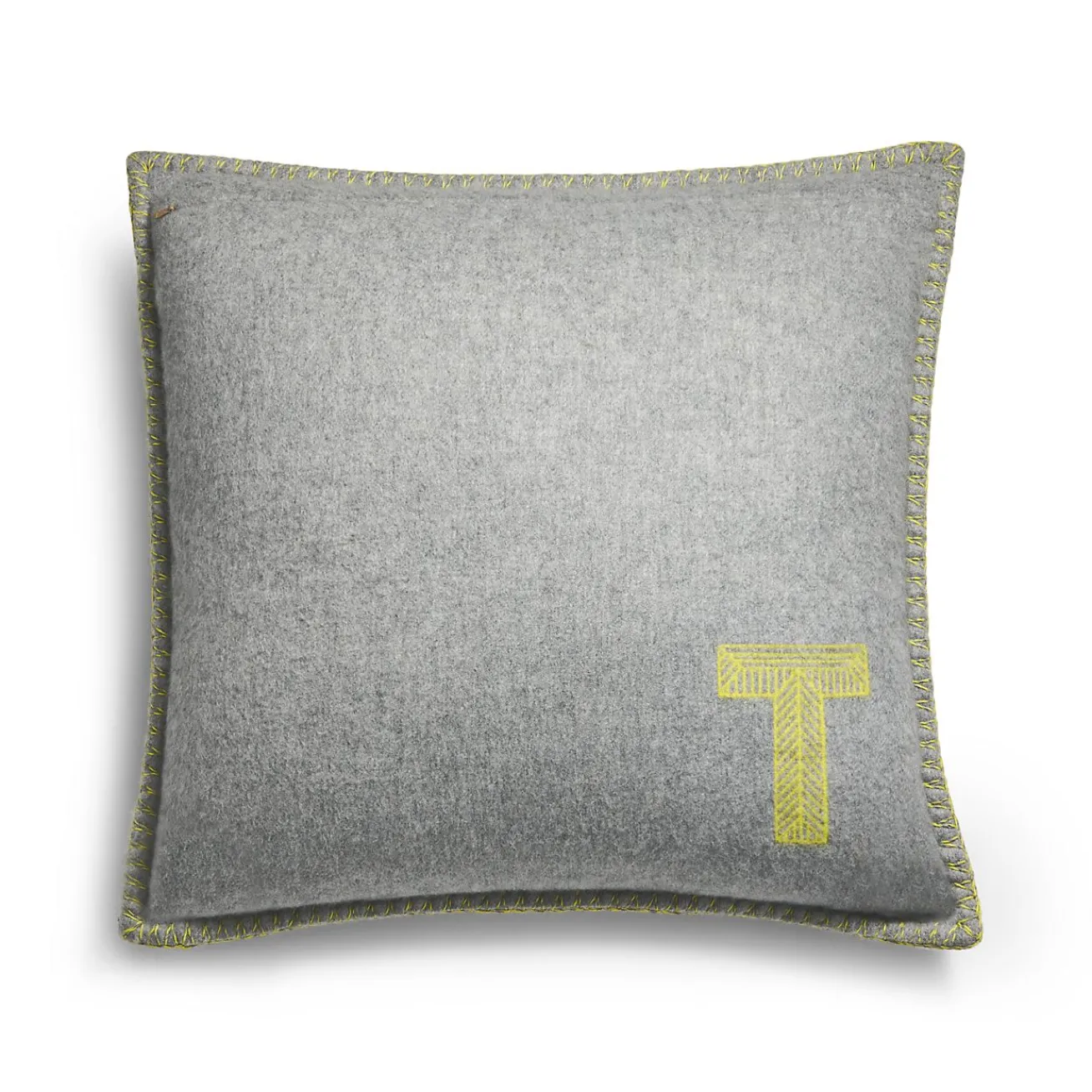 Tiffany & Co. Color Block Cushion in Citrine Yellow and Gray Cashmere and Wool | ^ The Home|Housewarming Gifts