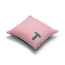 Tiffany & Co. Color Block Cushion in Emerald Green and Morganite Pink Cashmere and Wool | ^ The Home|Housewarming Gifts