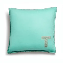Tiffany & Co. Color Block Cushion in Tiffany Blue® and Camel Brown Cashmere and Wool | ^ The Home|Housewarming Gifts