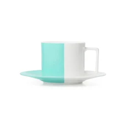 Tiffany & Co. Color Block teacup and saucer in bone china. | ^ The Home|Housewarming Gifts