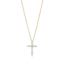 Tiffany & Co. Cross pendant in 18k gold with diamonds, small. | ^ Necklaces & Pendants|Gold Jewelry