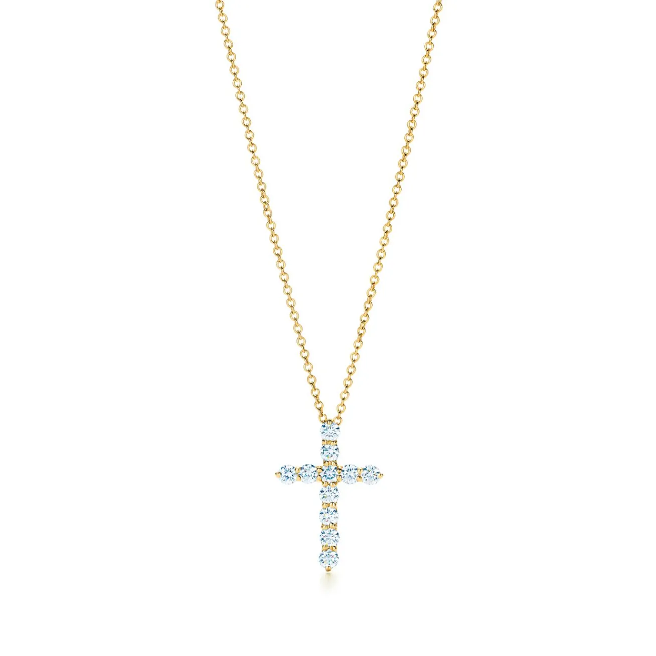 Tiffany & Co. Cross pendant in 18k gold with diamonds, small. | ^ Necklaces & Pendants|Gold Jewelry