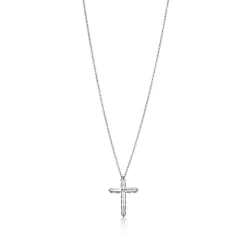 Tiffany & Co. Cross pendant in platinum with diamonds, small. | ^ Necklaces & Pendants|Platinum Jewelry