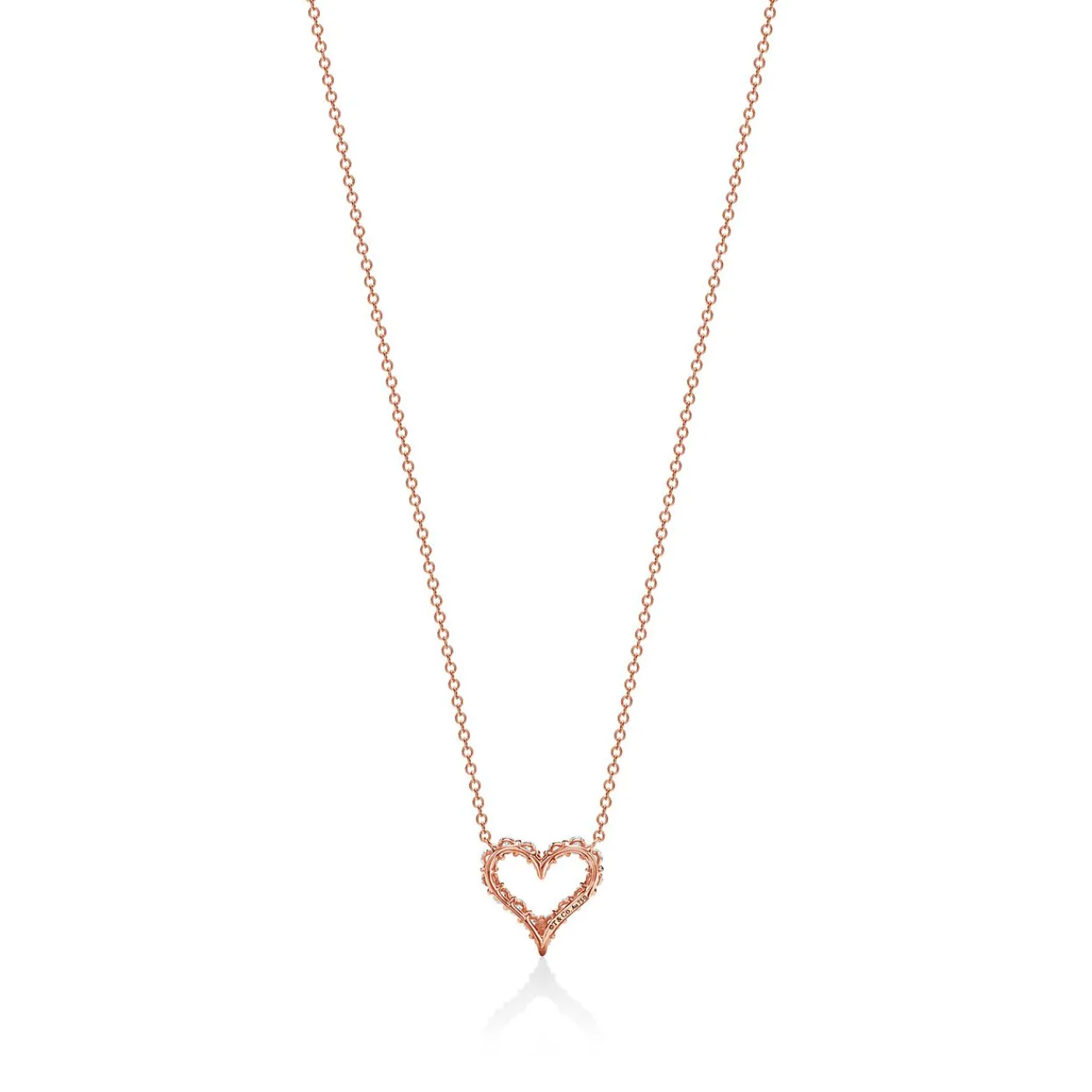 Tiffany & Co. Diamond heart pendant in 18k rose gold, mini. | ^ Necklaces & Pendants|Rose Gold Jewelry