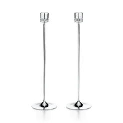 Tiffany & Co. Diamond Point candlesticks in sterling silver. | ^ The Home|Housewarming Gifts