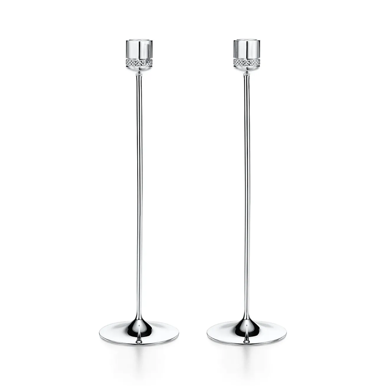 Tiffany & Co. Diamond Point candlesticks in sterling silver. | ^ The Home|Housewarming Gifts