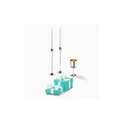 Tiffany & Co. Diamond Point candlesticks in sterling silver. | ^ The Home|Housewarming Gifts
