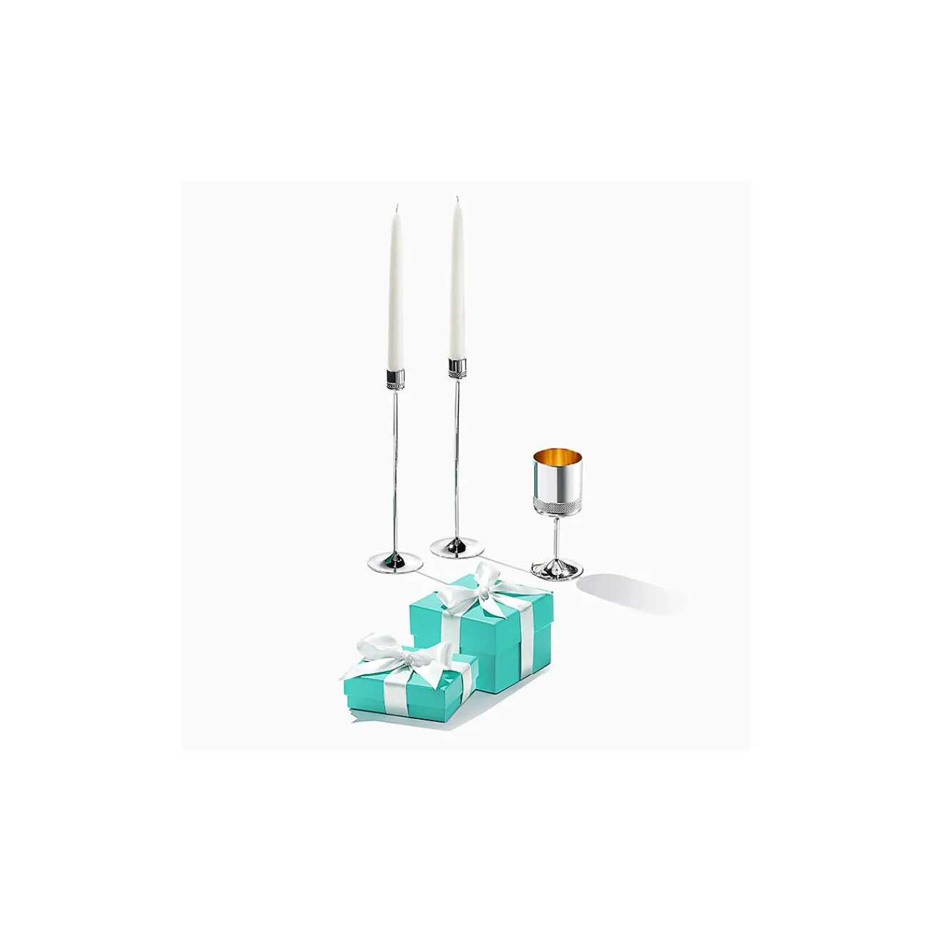 Tiffany & Co. Diamond Point candlesticks in sterling silver. | ^ The Home|Housewarming Gifts