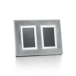 Tiffany & Co. Diamond Point dual rectangular frame in sterling silver. | ^ The Home|Housewarming Gifts