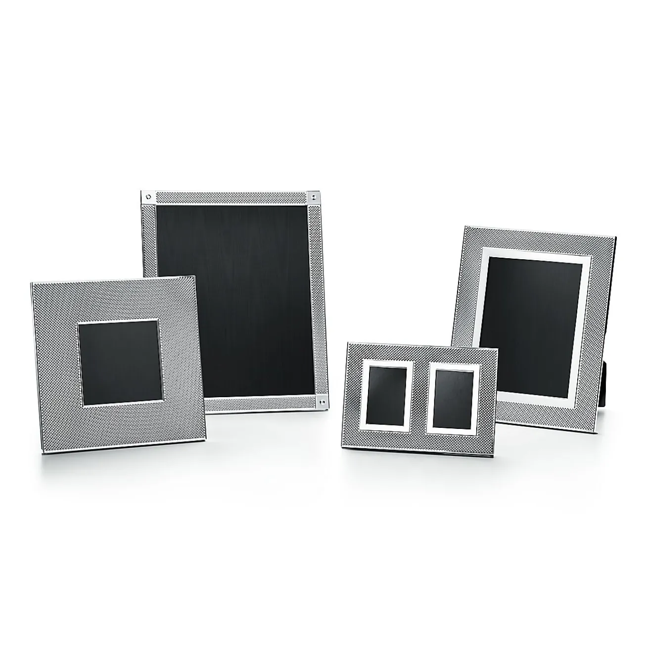 Tiffany & Co. Diamond Point dual rectangular frame in sterling silver. | ^ The Home|Housewarming Gifts