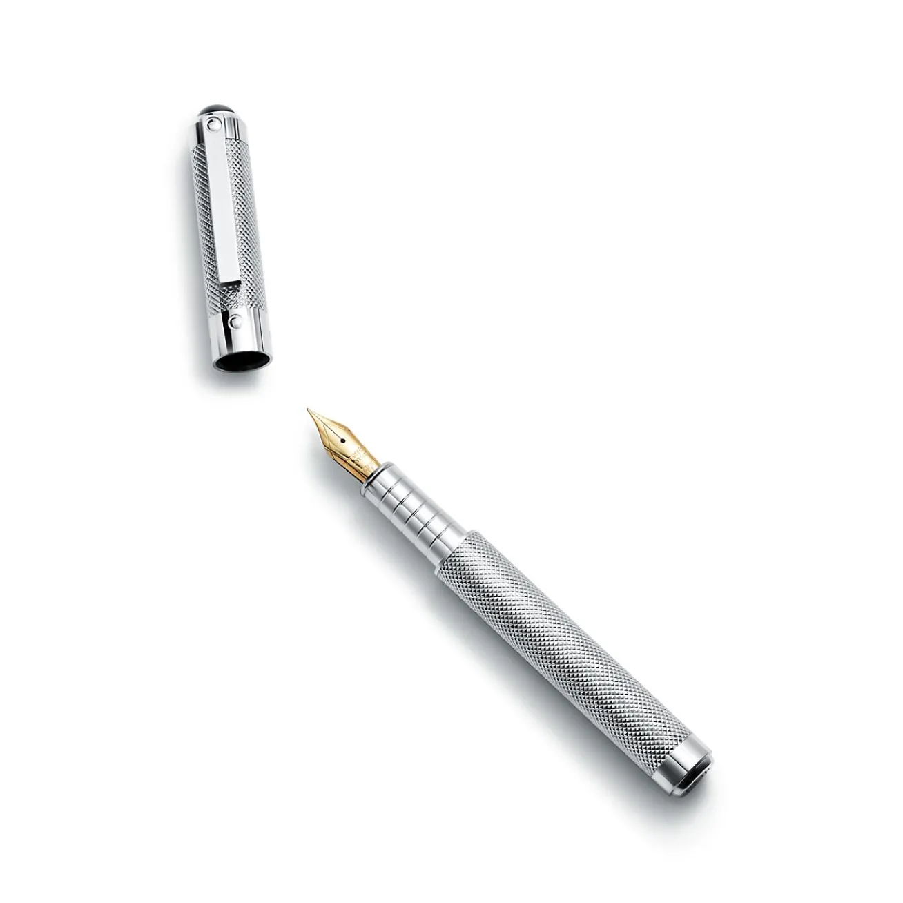 Tiffany & Co. Diamond Point fountain pen in sterling silver with a black onyx cabochon. | ^ Him|Gifts for Him