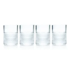 Tiffany & Co. Diamond Point shot glasses in clear crystal glass, set of four. | ^ The Home|Housewarming Gifts
