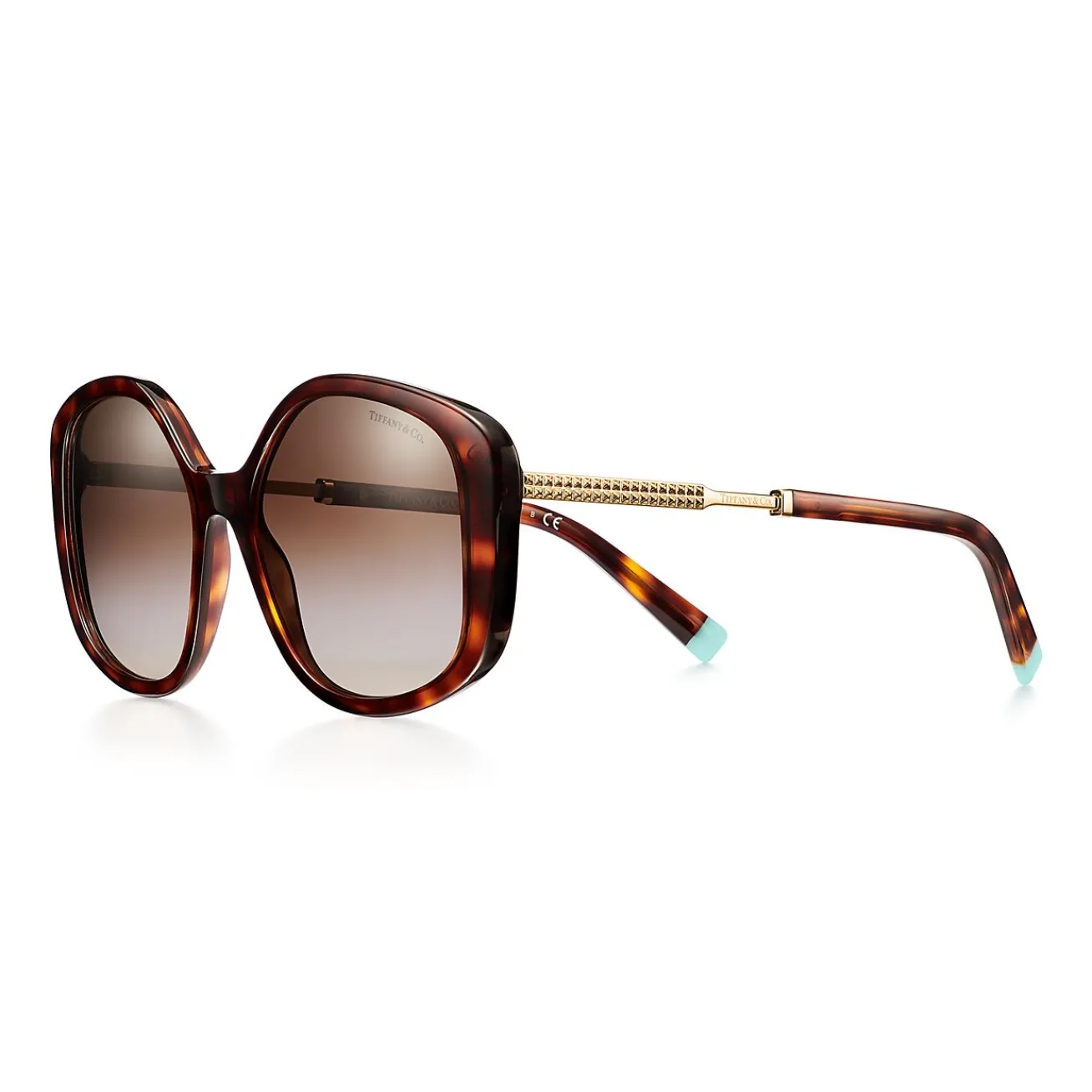 Tiffany & Co. Diamond Point Sunglasses in Tortoise Acetate with Gradient Brown Lenses | ^ Sunglasses