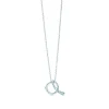 Tiffany & Co. Elsa Peretti® Alphabet Letter A Pendant in Silver with Diamonds, Small | ^ Necklaces & Pendants|Sterling Silver Jewelry