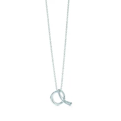 Tiffany & Co. Elsa Peretti® Alphabet Letter A Pendant in Silver with Diamonds, Small | ^ Necklaces & Pendants|Sterling Silver Jewelry