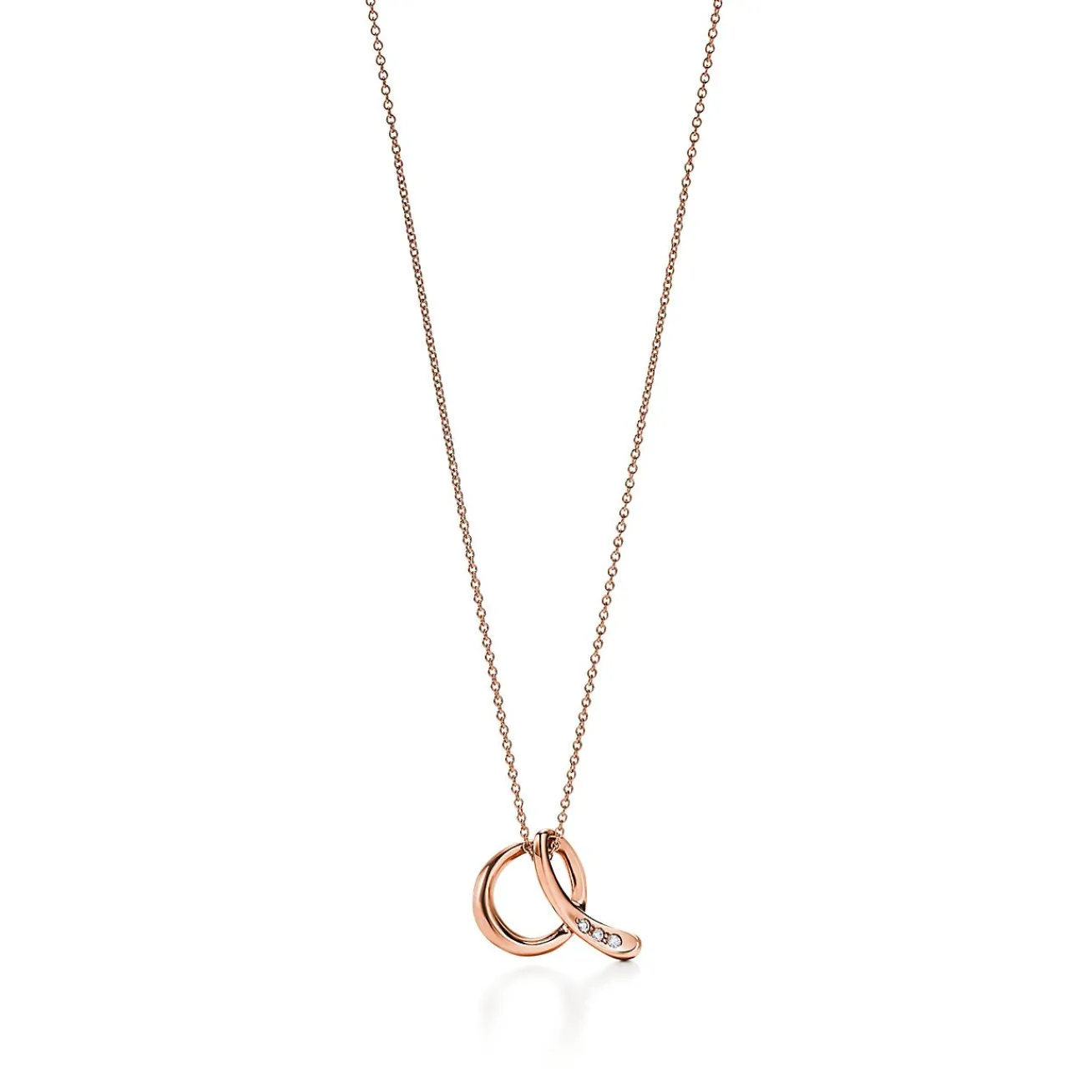 Tiffany & Co. Elsa Peretti® Alphabet pendant in 18k rose gold. Letters A-Z available. | ^ Necklaces & Pendants|Rose Gold Jewelry