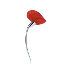 Tiffany & Co. Elsa Peretti® Amapola brooch in sterling silver with red silk. | ^ Brooches|Sterling Silver Jewelry