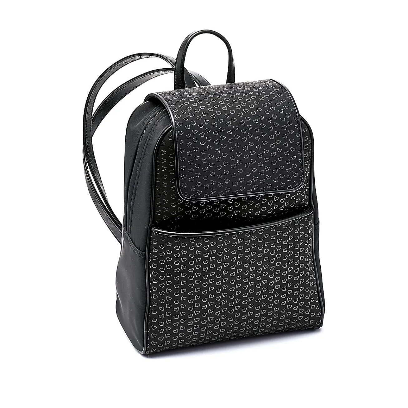Tiffany & Co. Elsa Peretti® backpack in black leather with lacquered Open Hearts. | ^Women Elsa Peretti®|Bags