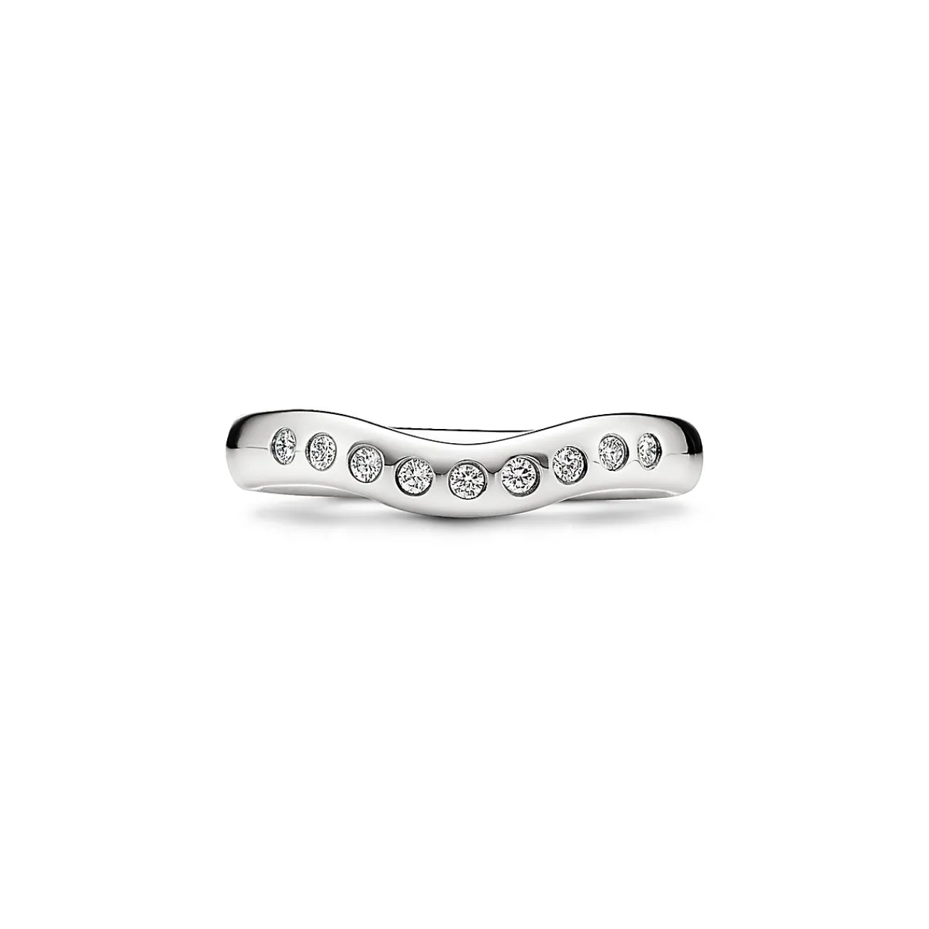 Tiffany & Co. Elsa Peretti® band ring with diamonds in platinum, wide. | ^ Rings|Platinum Jewelry