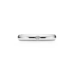 Tiffany & Co. Elsa Peretti® band ring with a diamond in platinum. | ^Women Rings|Stacking Rings