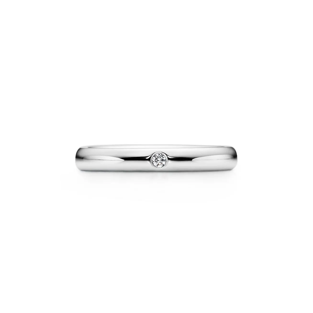 Tiffany & Co. Elsa Peretti® band ring with a diamond in platinum. | ^Women Rings|Stacking Rings